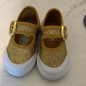 Gold Glitter vans Mary Jane’s Shoes size 5.5 toddler